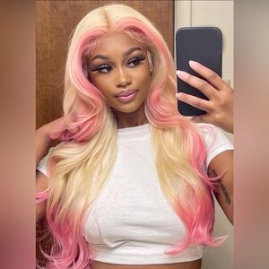 Pink and Blonde Ombre Wig